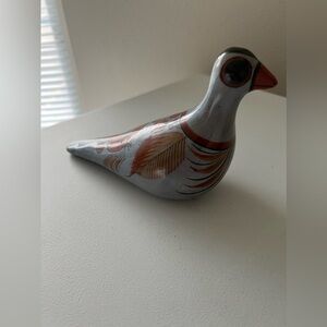 VTG Tonala J.P. Pigeon Bird Hand Painted Mexican Folk Art Pottery Figurine.